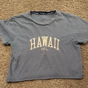 Brandy Melville Gray Tee with Hawaii Print